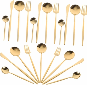 GLEAVI 1Set Stainless Steel Cutlery Set Elegant Dinnerware for Western Dining Fork Spoon Cutter Kit for Home Restaurant Camping and Outdoor Use