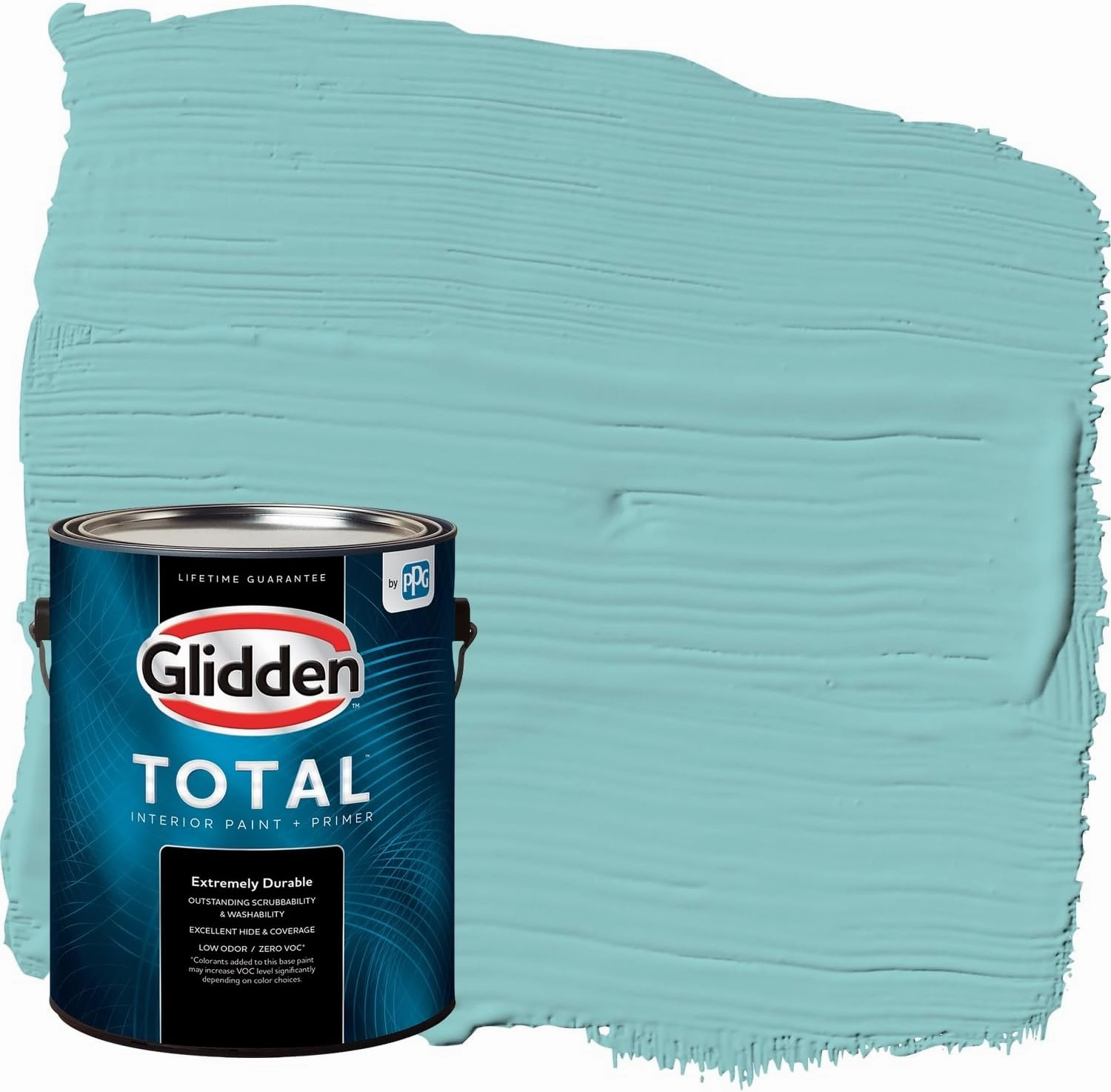 Glidden Total Interior Wall Paint & Primer All-in-One, Aqua Fiesta/Aqua, Eggshell, 1 Gallon