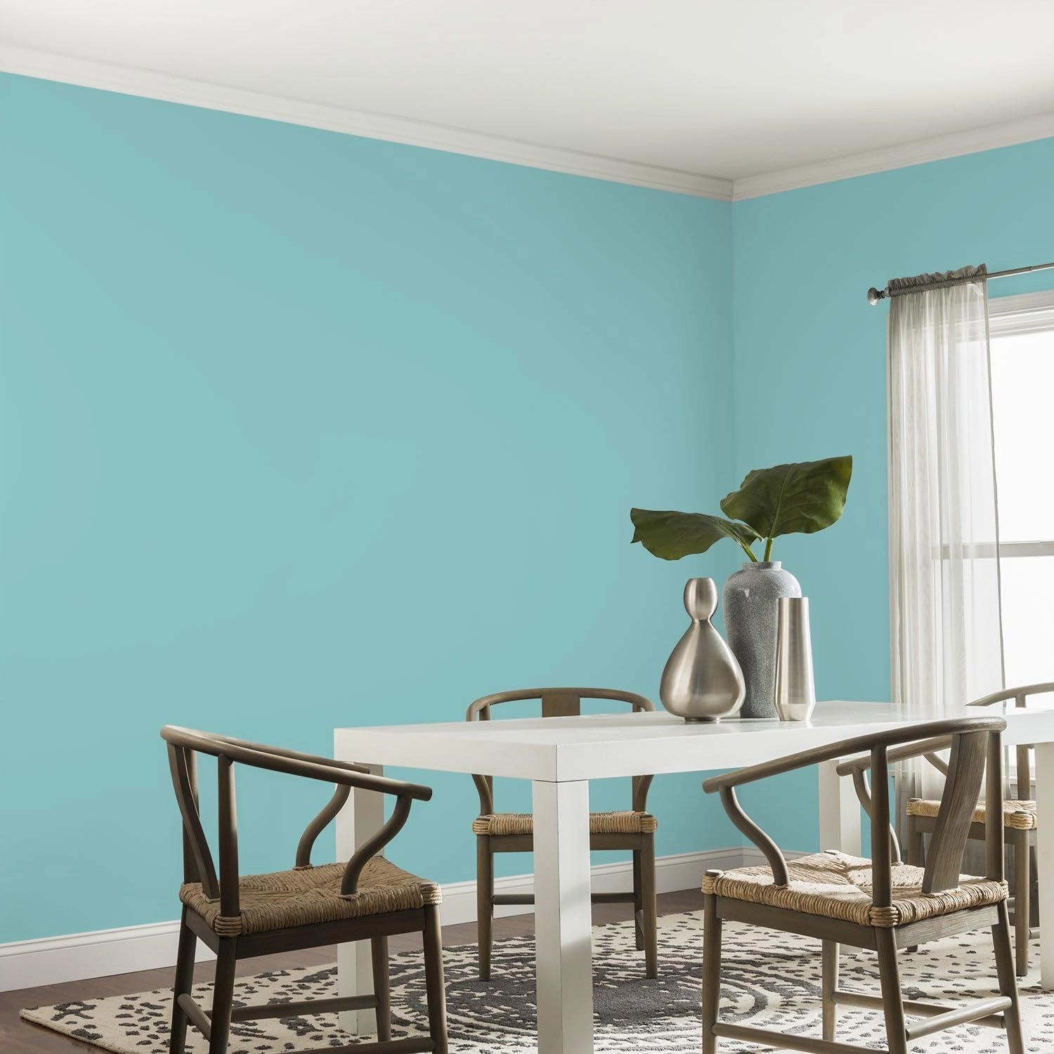 Glidden Total Interior Wall Paint & Primer All-in-One, Aqua Fiesta/Aqua, Eggshell, 1 Gallon