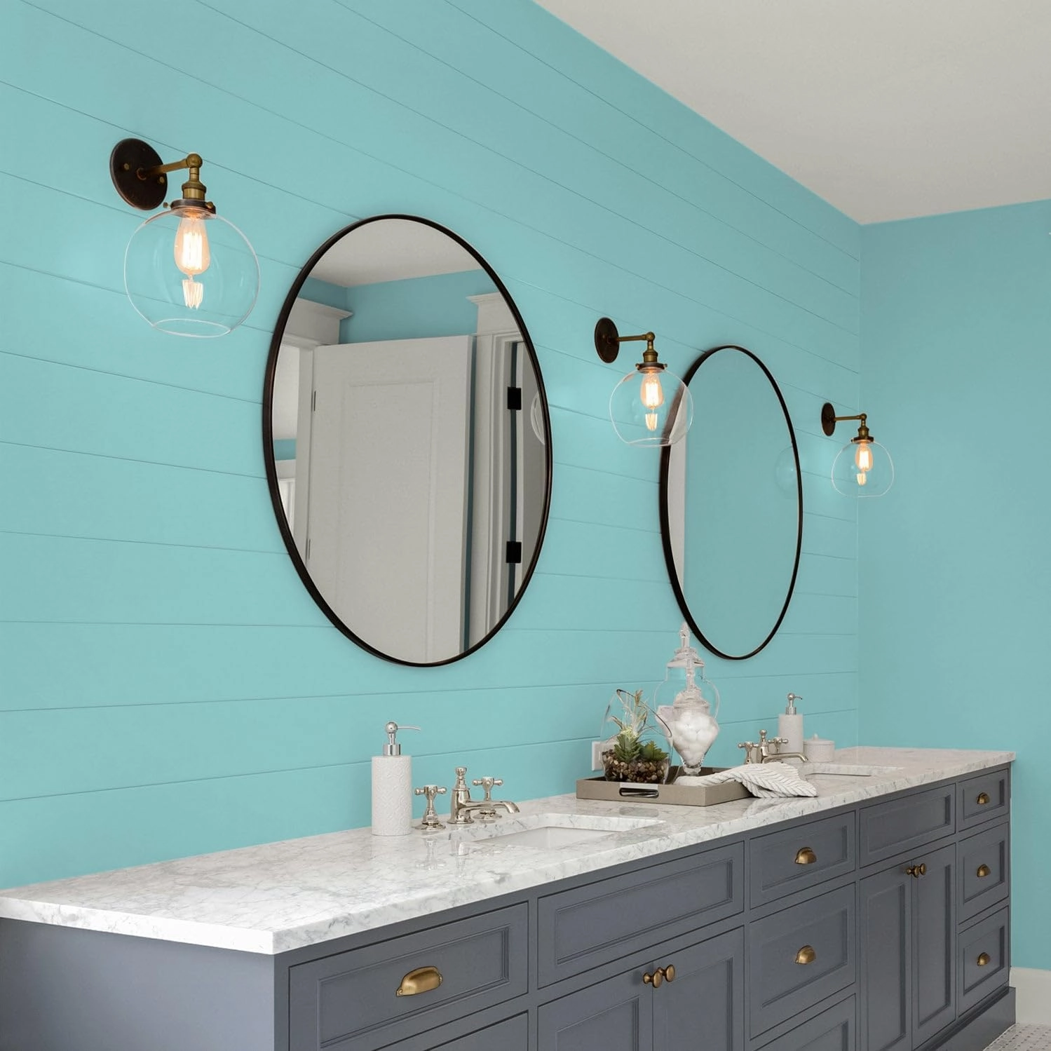 Glidden Total Interior Wall Paint & Primer All-in-One, Aqua Fiesta/Aqua, Eggshell, 1 Gallon