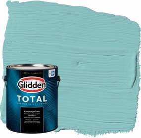Glidden Total Interior Wall Paint & Primer All-in-One, Aqua Fiesta/Aqua, Eggshell, 1 Gallon
