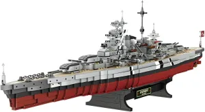 GODIYTOPPY German Bismarck Military Battleship Building Blocks Set, WW2 Cruiser Warship Collectible Model Bricks, MOC Construction Building Toy for Adults (2081 Pieces)