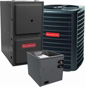 Goodman 3.5 TON 15.2 SEER2 Upflow R-32 AC System with 96% AFUE 120k BTU two stage Low NOx furnace (GLXS4BA4210 condenser with GR9T961205DN furnace and CAPTA6030D3 coil)
