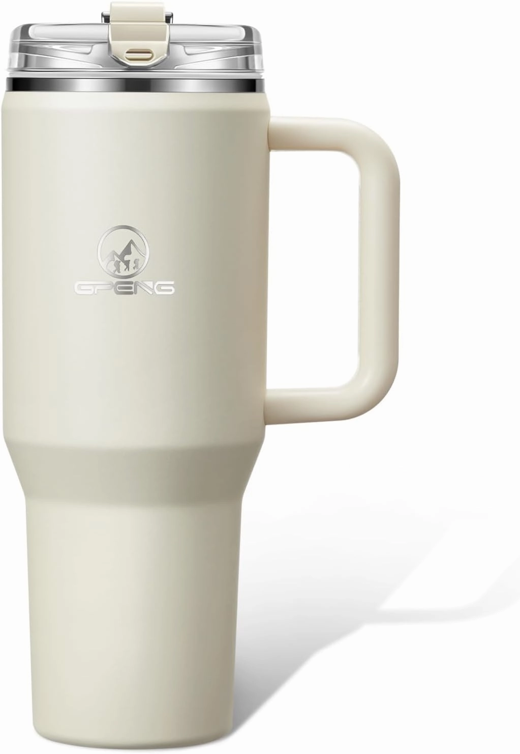 Gpeng 30/40/50 oz Tumbler with Handle, Water Bottles with Straw Lid, Insulated Stainless Steel Travel Mug Cup Holder Friendly, Keep Drinks Cold or Hot for Hours