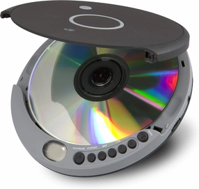 GPX Portable Personal CD Player and MP3 Player with Anti Skip Protection and Stereo Earbuds, Black Gray PC807BMP3U