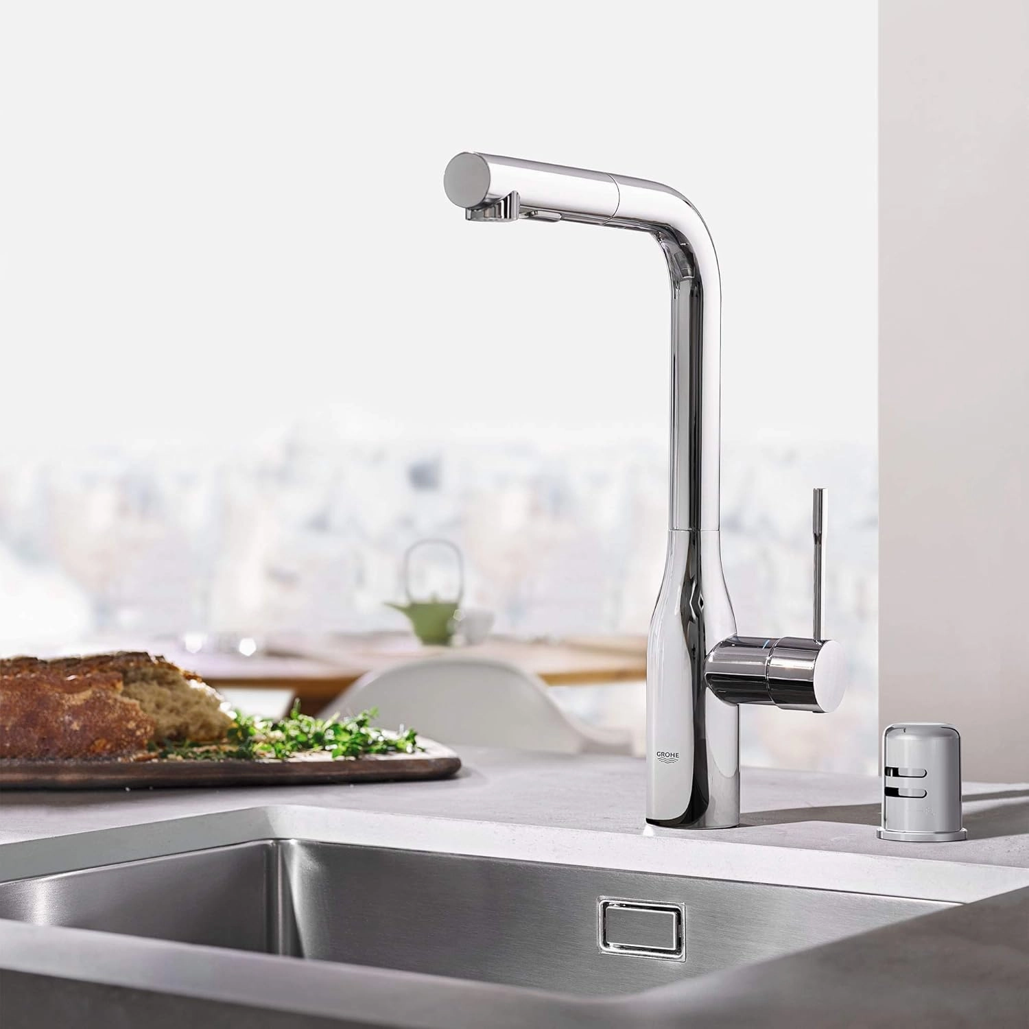 GROHE 30271000 Essence Dual Spray Pull-Out Kitchen Faucet Chrome