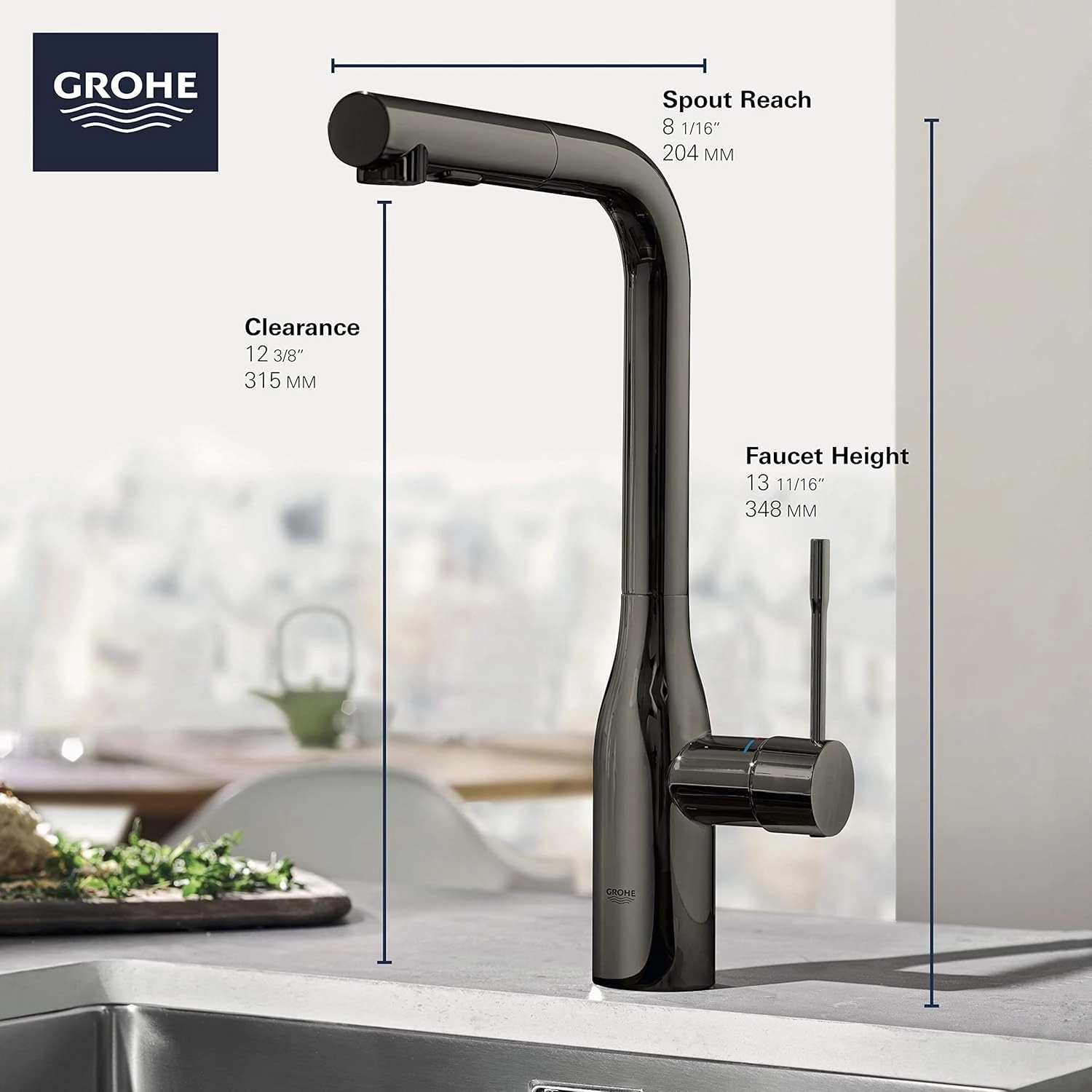 GROHE 30271000 Essence Dual Spray Pull-Out Kitchen Faucet Chrome
