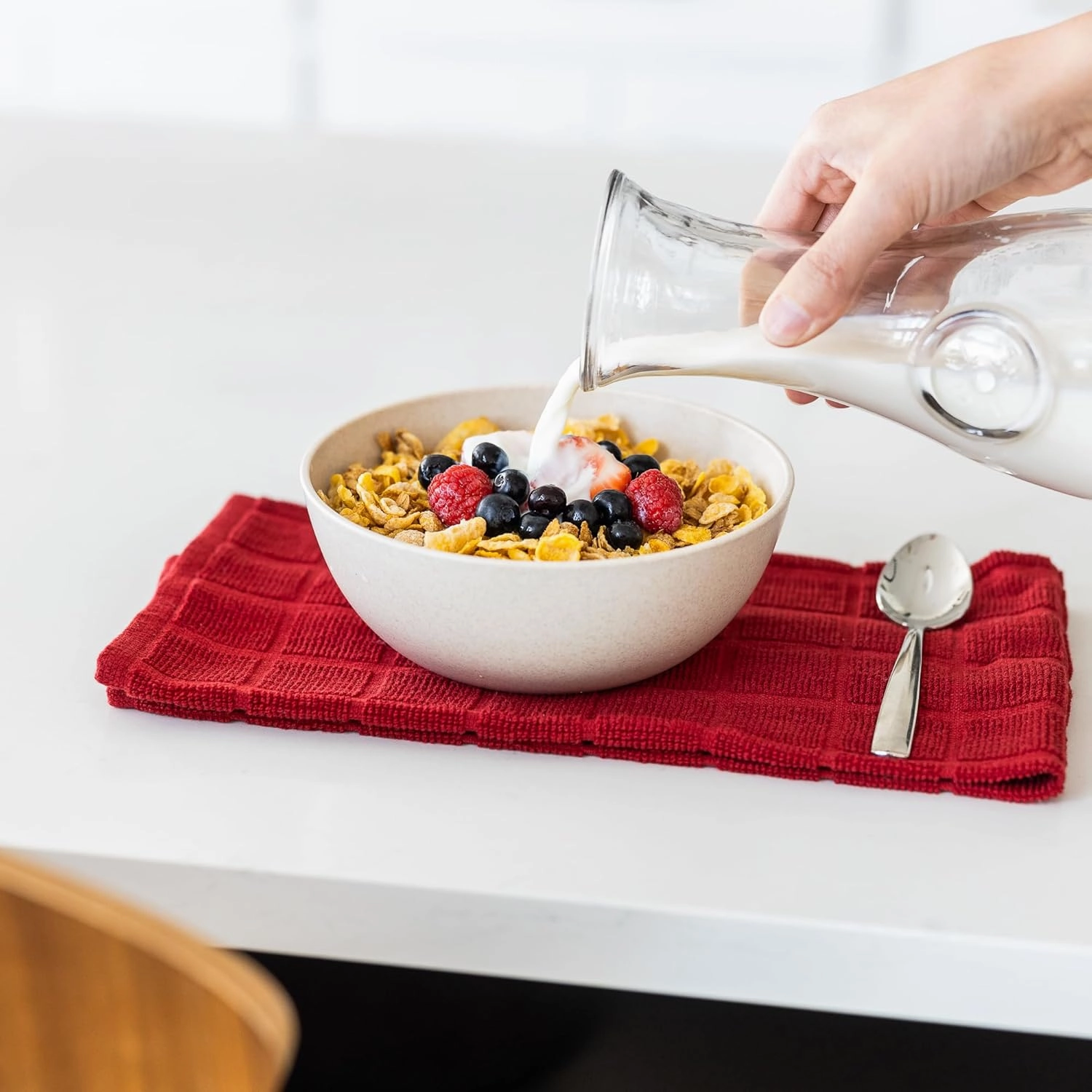 Grow Forward Premium Wheat Straw Bowls - 34oz Microwave Safe Plastic Cereal Bowls Set of 8 for Kitchen, Camping, RV, Dessert, Snack, Soup, Salad, Fruit - Reusable, Unbreakable & BPA Free - Moonlight