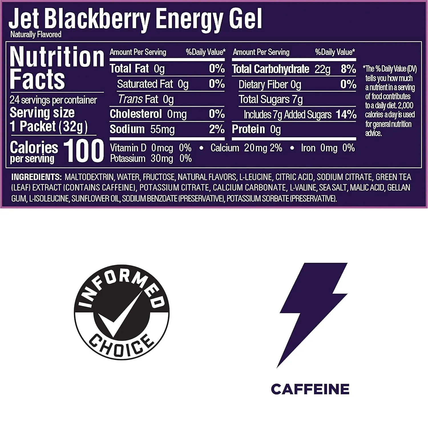 GU Energy Original Sports Nutrition Energy Gel, Vegan, Gluten-Free, Kosher, and Dairy-Free On-the-Go Energy for Any Workout, 24-Count, Jet Blackberry