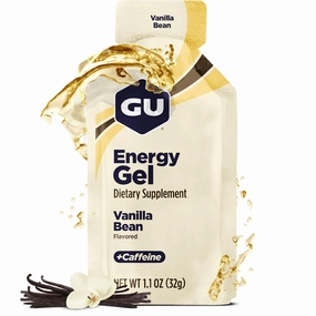 GU Energy Original Sports Nutrition Energy Gel, Vegan, Gluten-Free, Kosher, and Dairy-Free On-the-Go Energy for Any Workout, 24-Count, Vanilla Bean