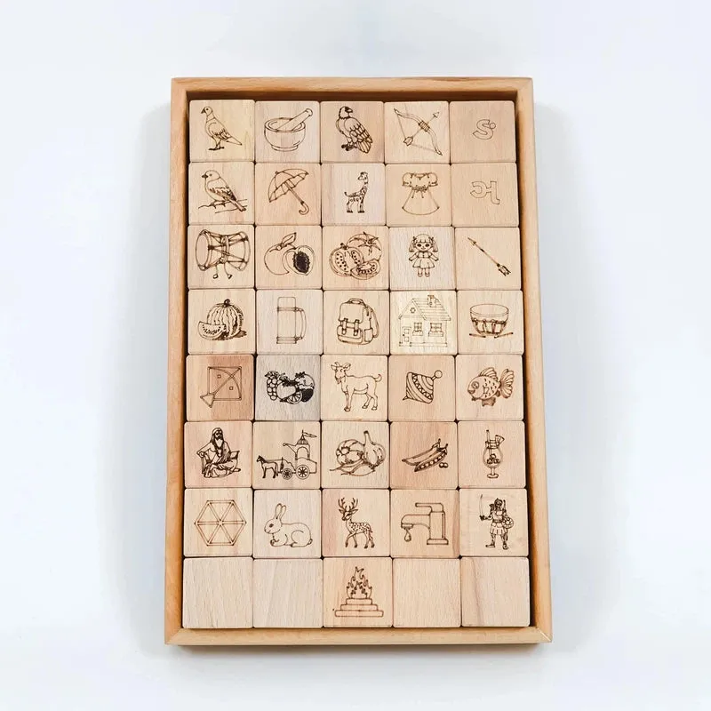 Gujarati Alphabet & Number Learning Wooden Blocks (2-4 Years)
