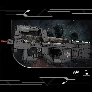 Gun Building Block, 1644 Pcs Manually Loaded Shooting Blaster Model Kit with Motors, Motorized Military P90 Submachine Gun Weapon Building Kit Compatible with Major Brands