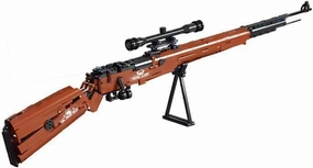 Gun Building Block, 903 Pcs Manually Loaded Shooting Blaster Model Kit, Military 98K Sniper Rifle Weapon Building Kit Compatible with Major Brands