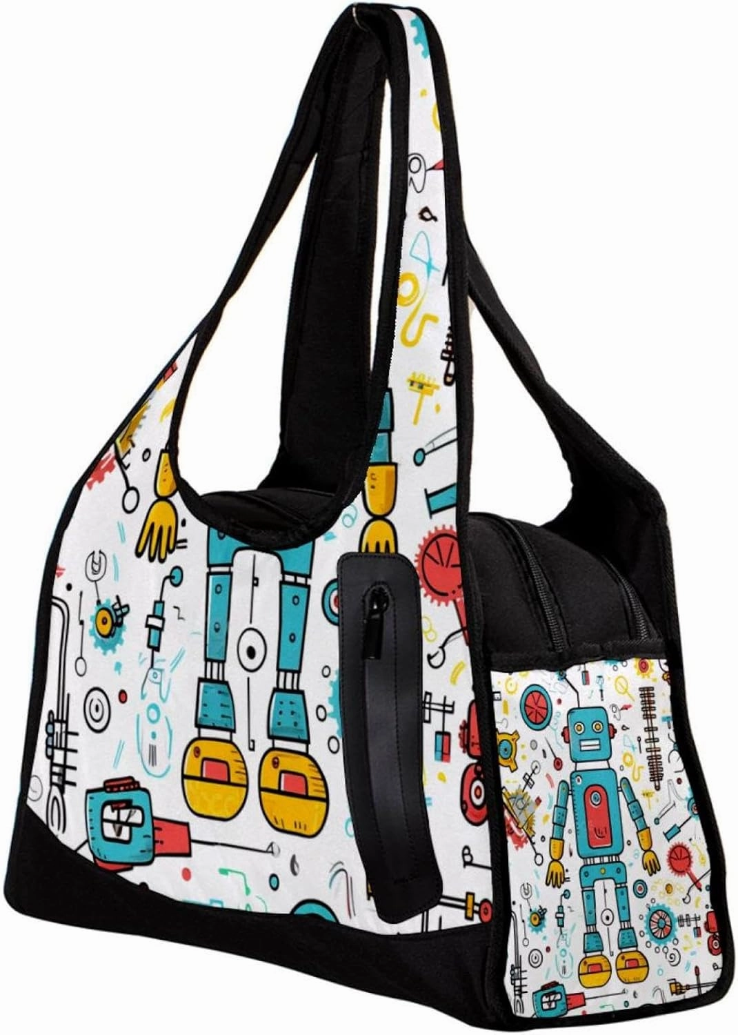 Gym Bag for Women,Small Gym Bag for Men,Science and Funny Robots,Overnight Bag