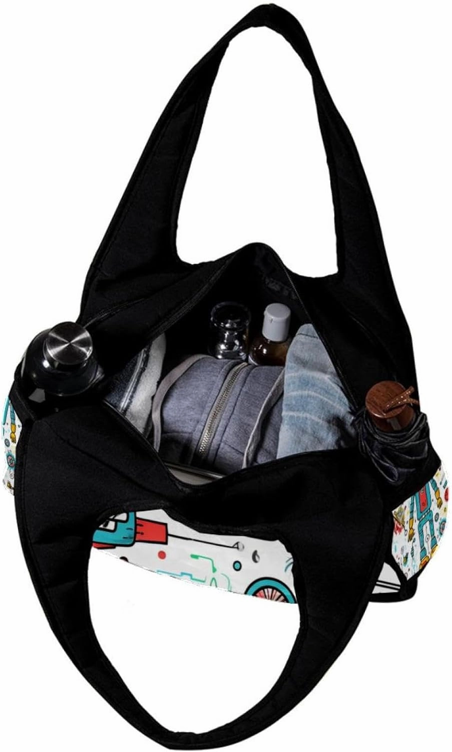 Gym Bag for Women,Small Gym Bag for Men,Science and Funny Robots,Overnight Bag