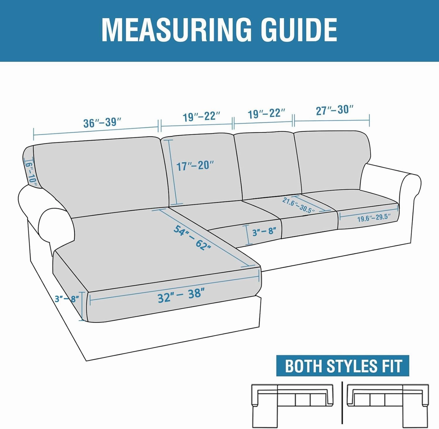 H.VERSAILTEX 2025 New Sectional Couch Covers 8 Pieces Stretch Sofa Cover for Sectional Sofa Set Separate L Shaped Couch Cover for Both Left/Right Couch (Seat and Back: 1 Chaise   3 Sofa, Bronze Green)