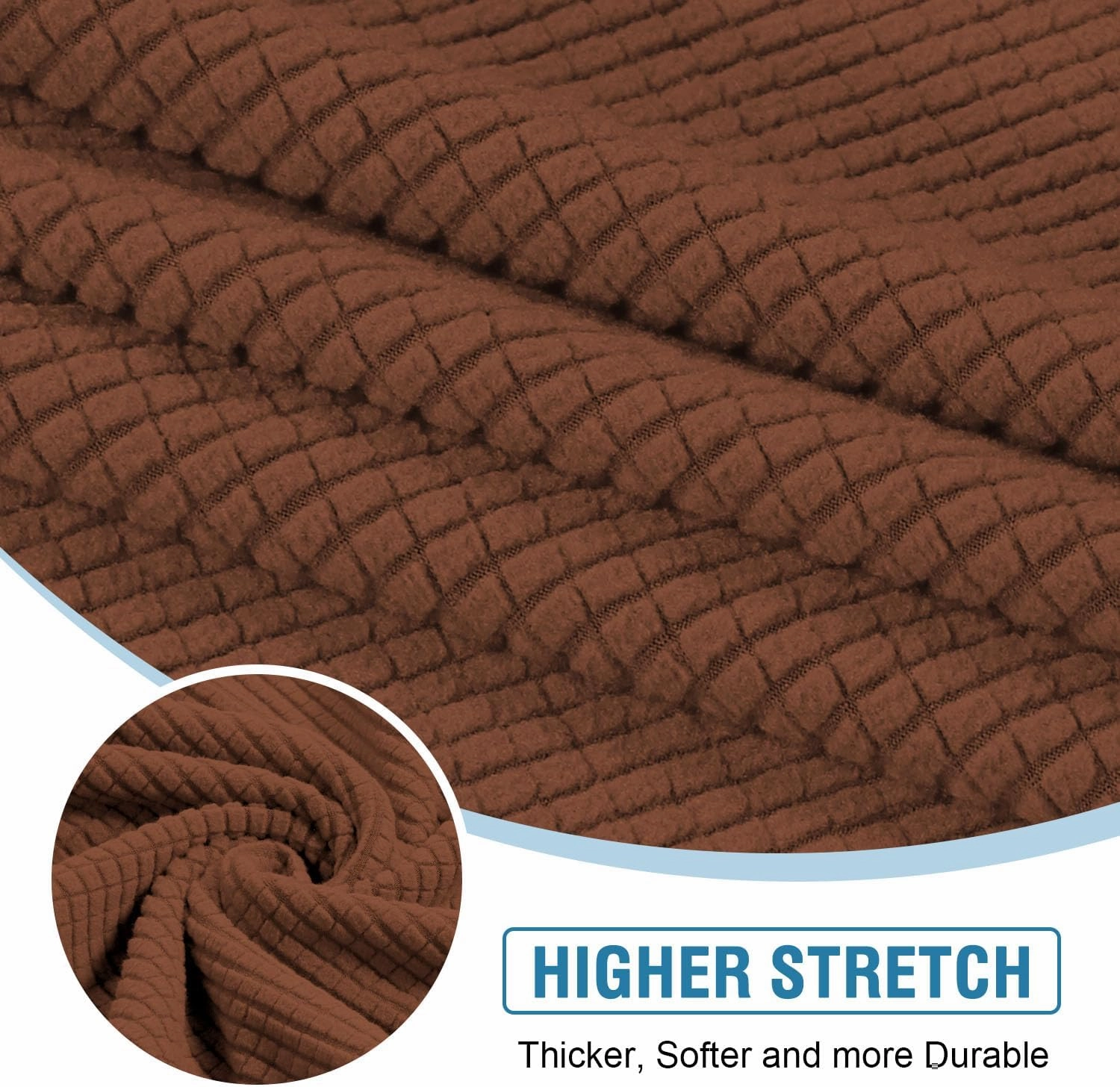 H.VERSAILTEX Sectional Couch Covers 1 Piece Chaise Slipcover L Shape Separate Cushion Couch Cover for Both Left/Right Sectional Couch (Seat Only: 1 Chaises, Caramel)