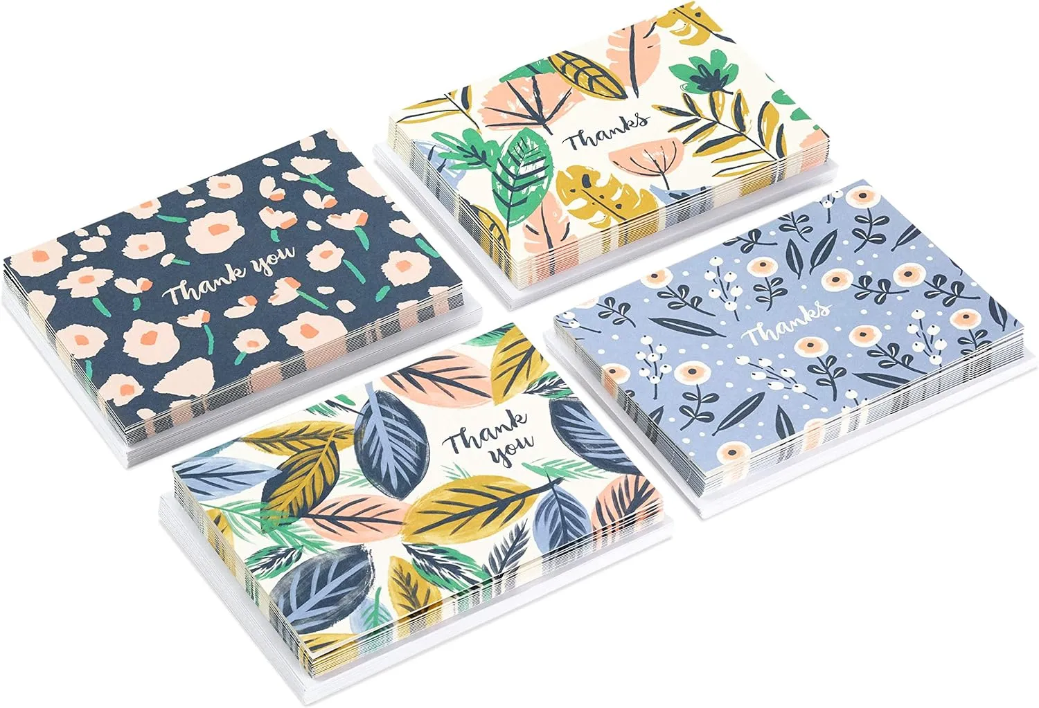 Hallmark Thank You Cards Assortment, Painted Florals (48 Cards with Envelopes for Baby Showers, Bridal Showers, Weddings, All Occasion)