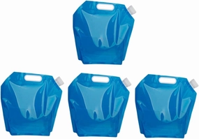 HANABASS 4Pcs Collapsible Drinking Water Bag Portable Foldable Outdoor Water Carrier for Camping Hiking and Travel Space Saving Water Tank Container Blue