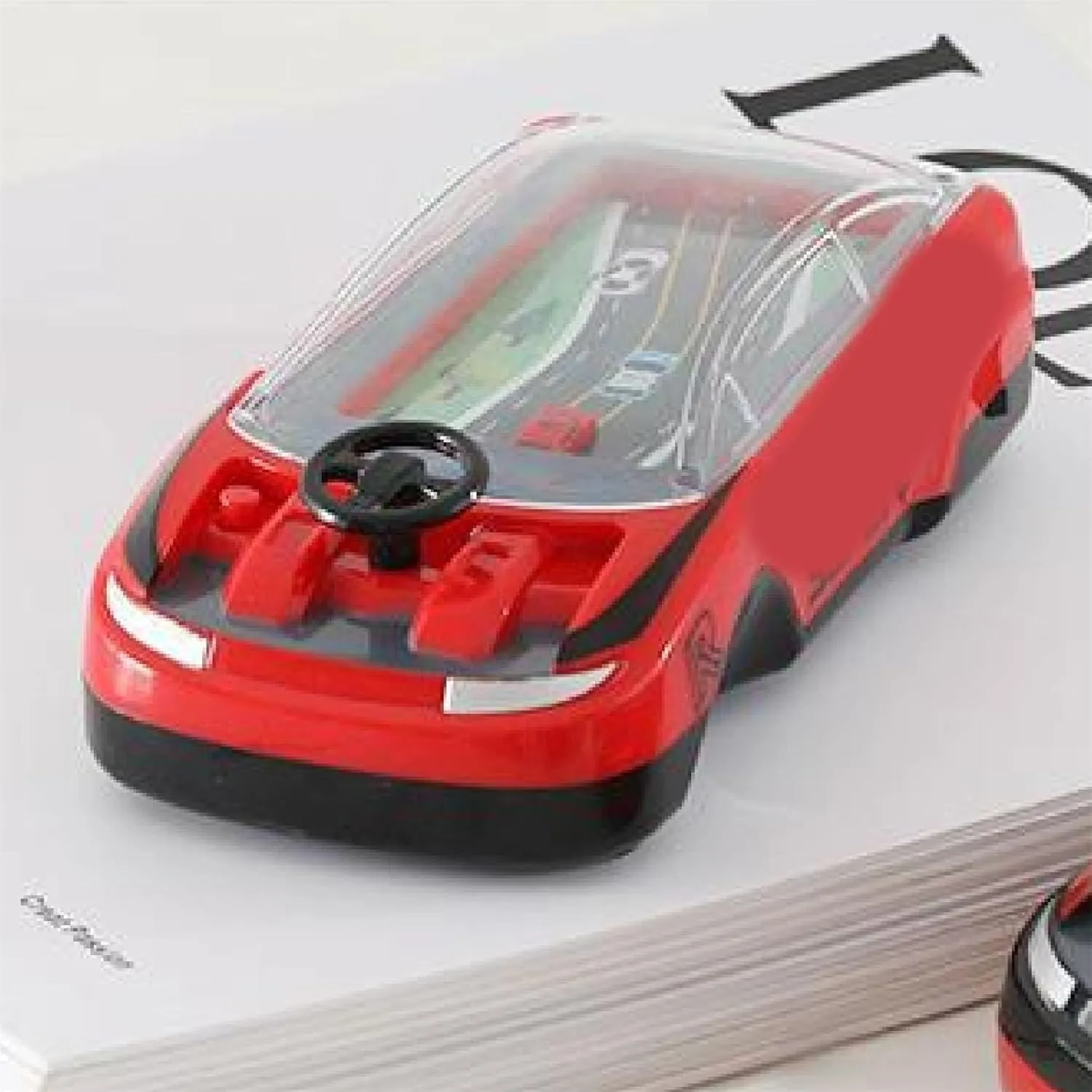 Handheld Racing Car Game, Racing Adventure Car Steering Wheel, Interactive Family Toy with Racing Experience, Car Racing Toy, Handheld Games for Kids (red)