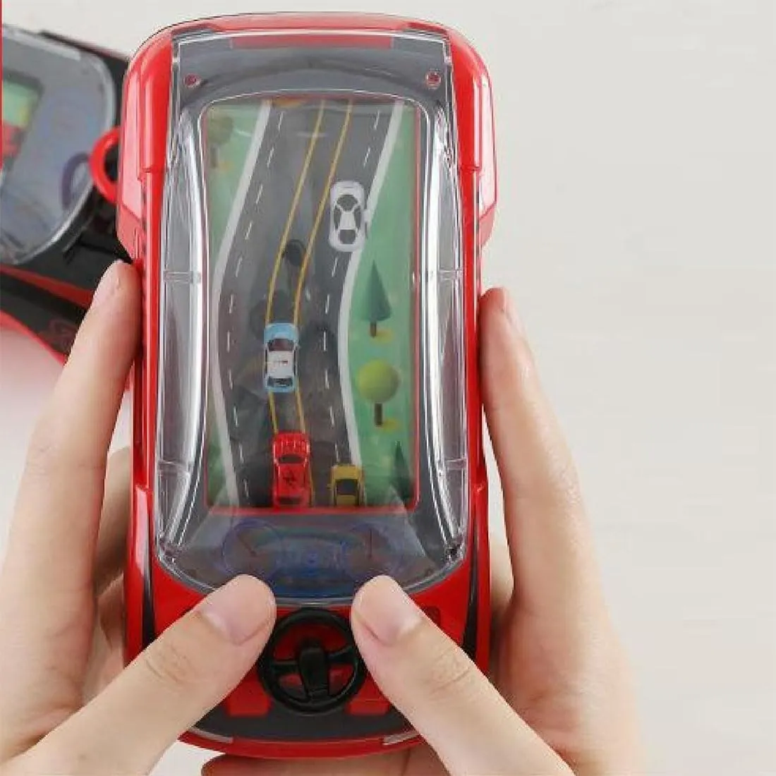 Handheld Racing Car Game,Racing Car Game Machine Adventure, Simulation Driving of The Vehicle with Steering Wheel for Kids (Black)