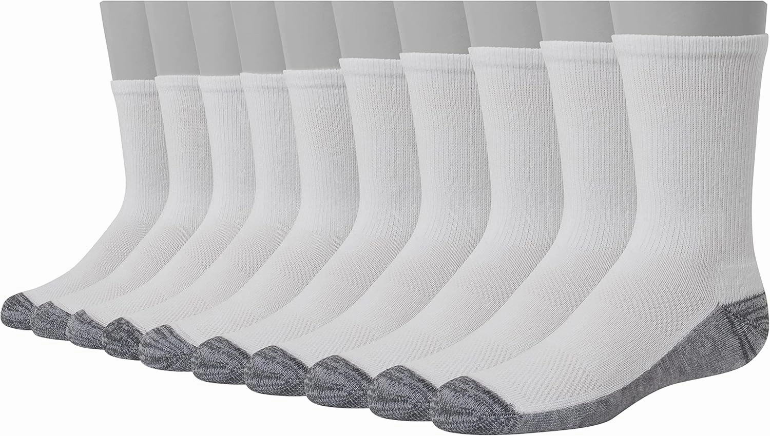 Hanes Ultimate Boys' Crew Performance Sport Socks, 10-Pair Packs