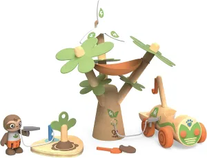 Hape Tree Planting E-Car, Green Planet Explorers | Electric Wind Turbine Car Toy, for Kids Ages 3  Years