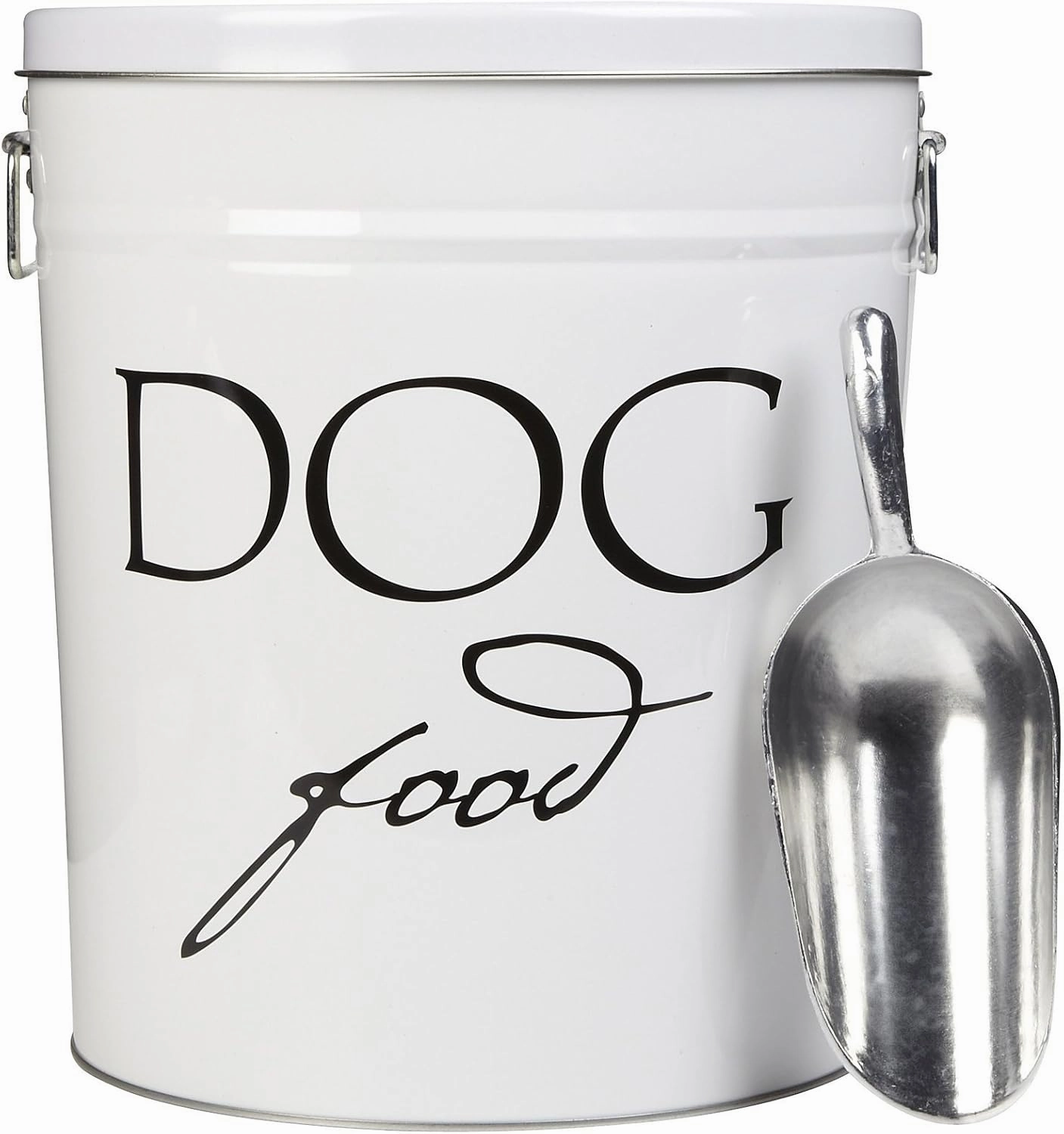 Harry Barker White Classic Food Storage Canister For Dogs, Medium 22 Pounds of Food