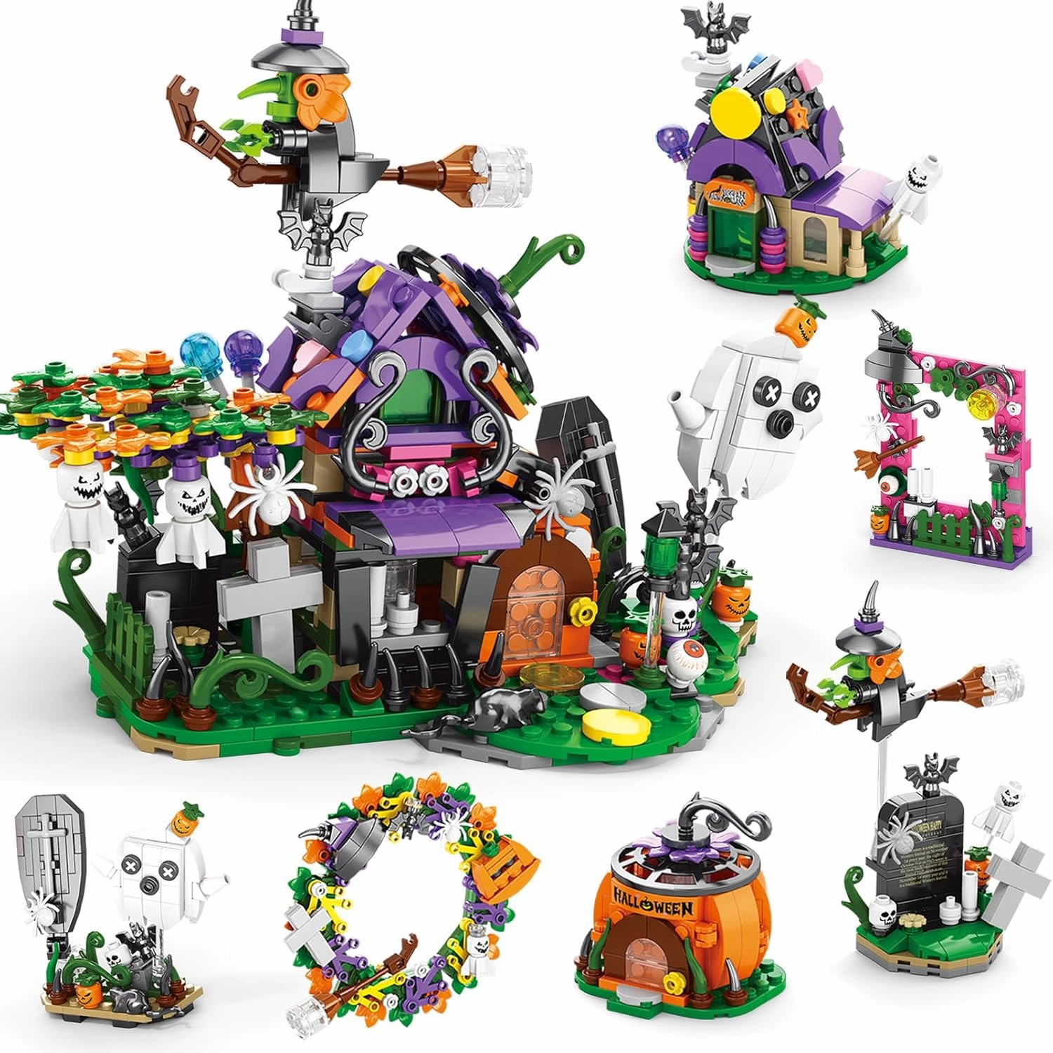 Haunted House Building Blocks Set - Christmas Building Toys Kit for Kids Halloween Displayable Model Thanksgiving Gift for Boy Gir