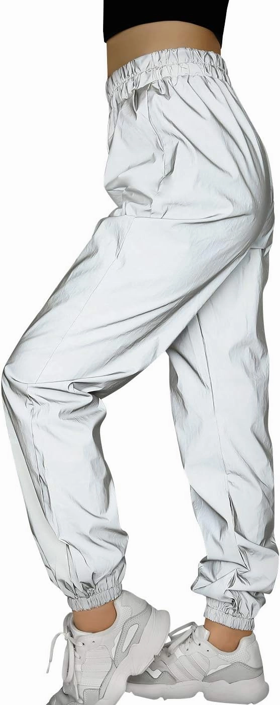 HDE Reflective Joggers Pants for Women High Visibility Jogger Windbreaker Pant
