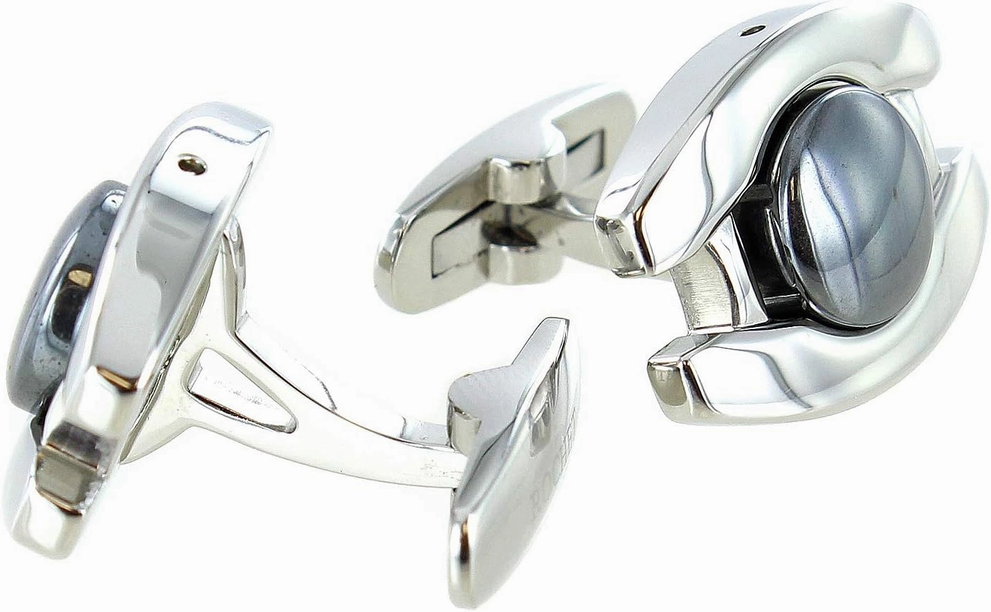 Hematite Classic Design Stainless Steel Elegant Cufflinks