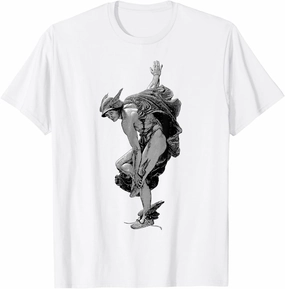 Hermes T-Shirt, Unisex-Kids, White, Small (6/8), Classic Fit, Short Sleeve