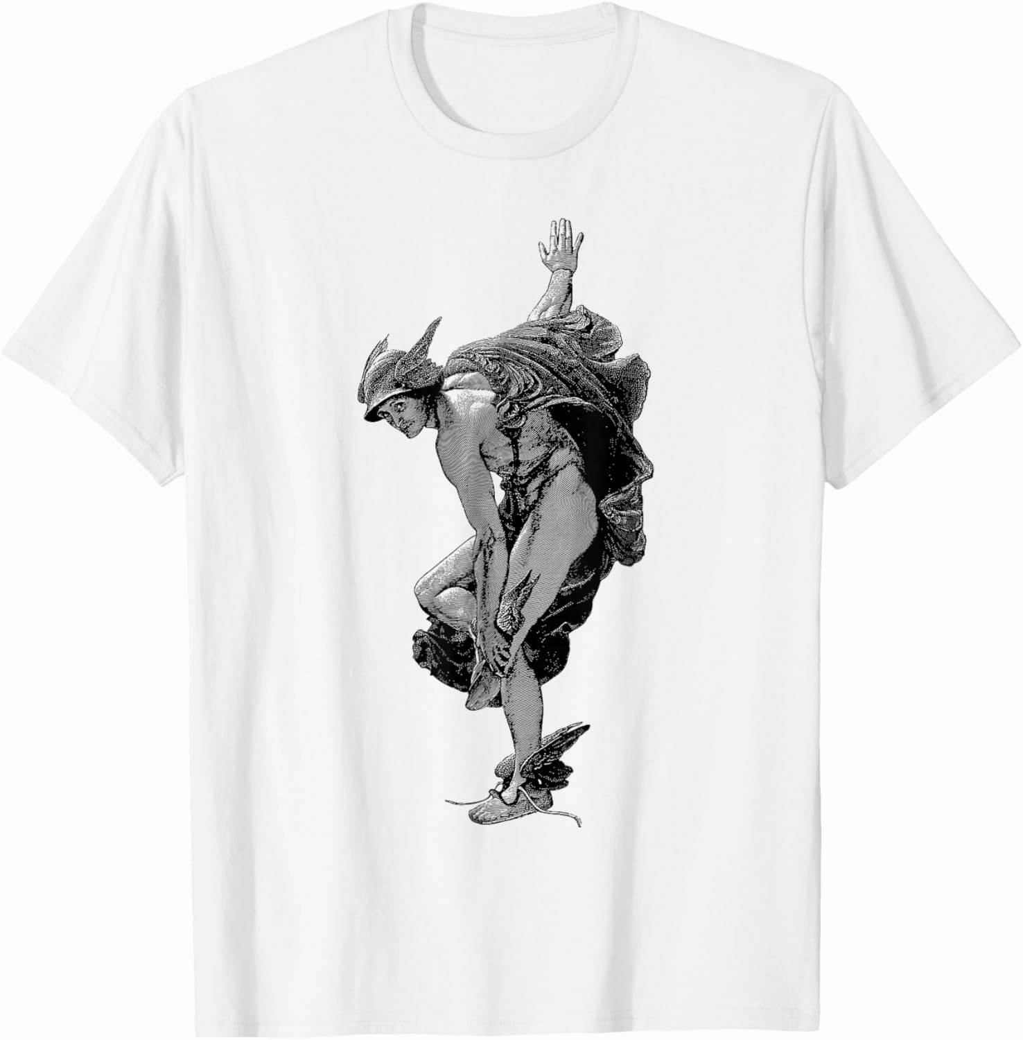 Hermes T-Shirt, Unisex-Kids, White, Small (6/8), Classic Fit, Short Sleeve