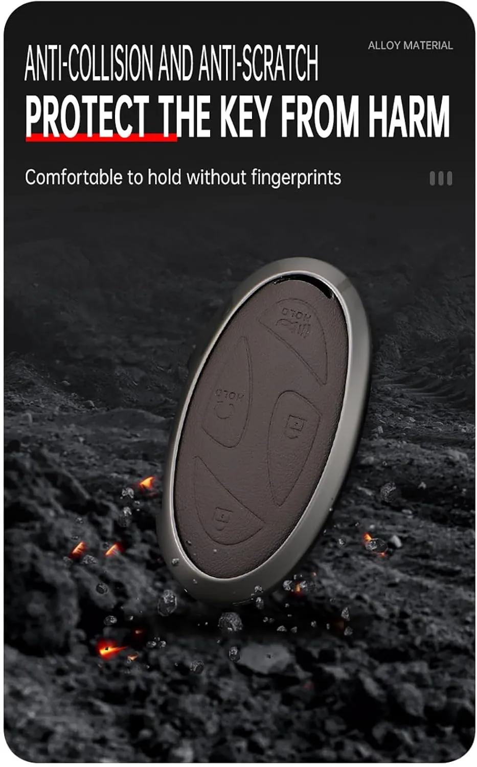 HIBEYO 5/7 Button Key Fob Cover Compatible with Hyundai Ionic 6 Grandeur GN7 Kona Ev 2023 2024 Key Case Leather&Alloy Key Case Holder Accessories Fit for Hyundai Ionic 6 Key Shell-B Keychain Black