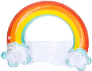 High Five Rainbow Pool Float Tube, 41.7 x 28.3 inches, Inflatable Swimming Ring with Cloud Design
