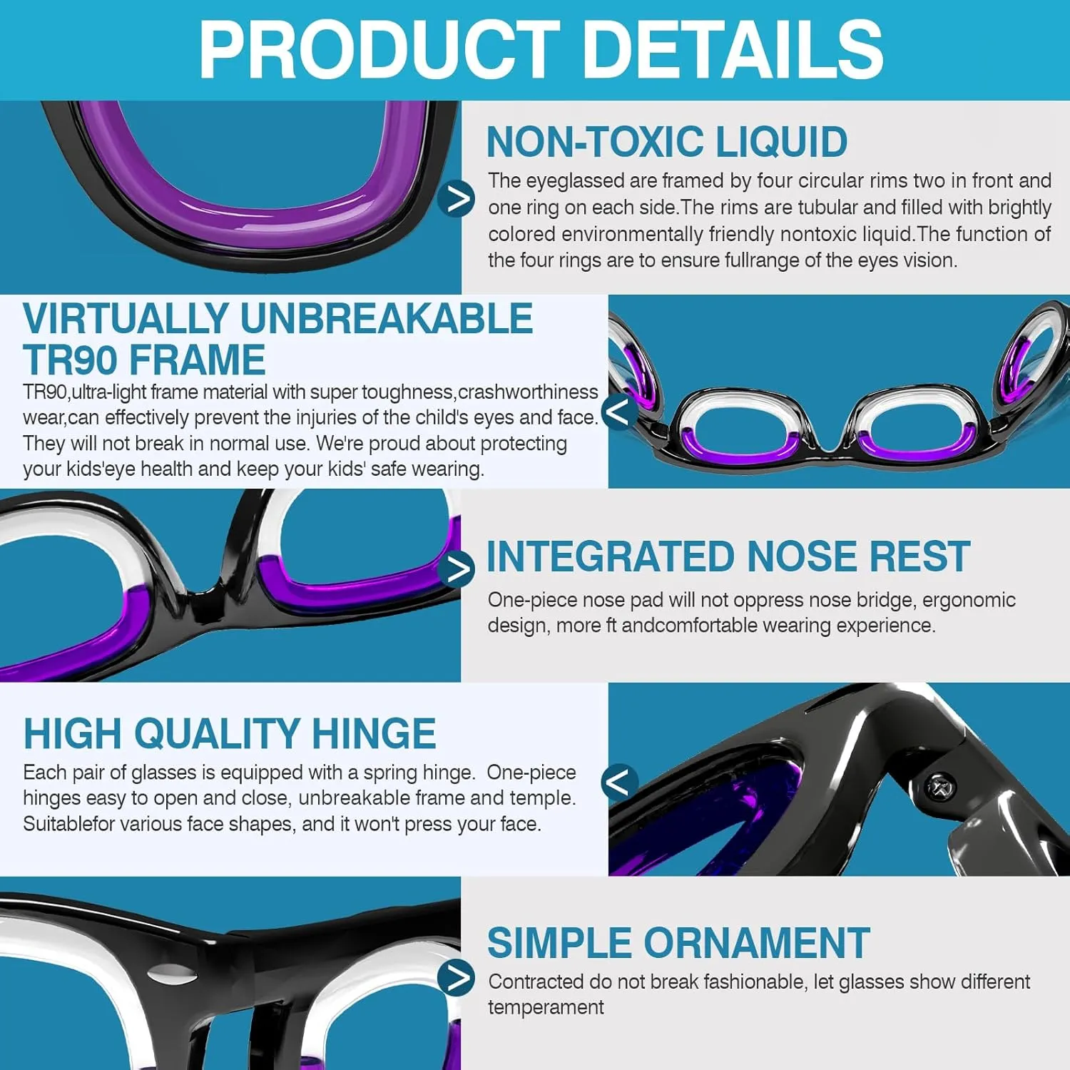 Hion 2 Pairs Adult Anti- Motion Sickness Smart Glasses, Ultra-Light Portable Nausea Relief Liquid Glasses, Carsickness Airsickness Seasickness Glasses, Travel/Cruise Essentials