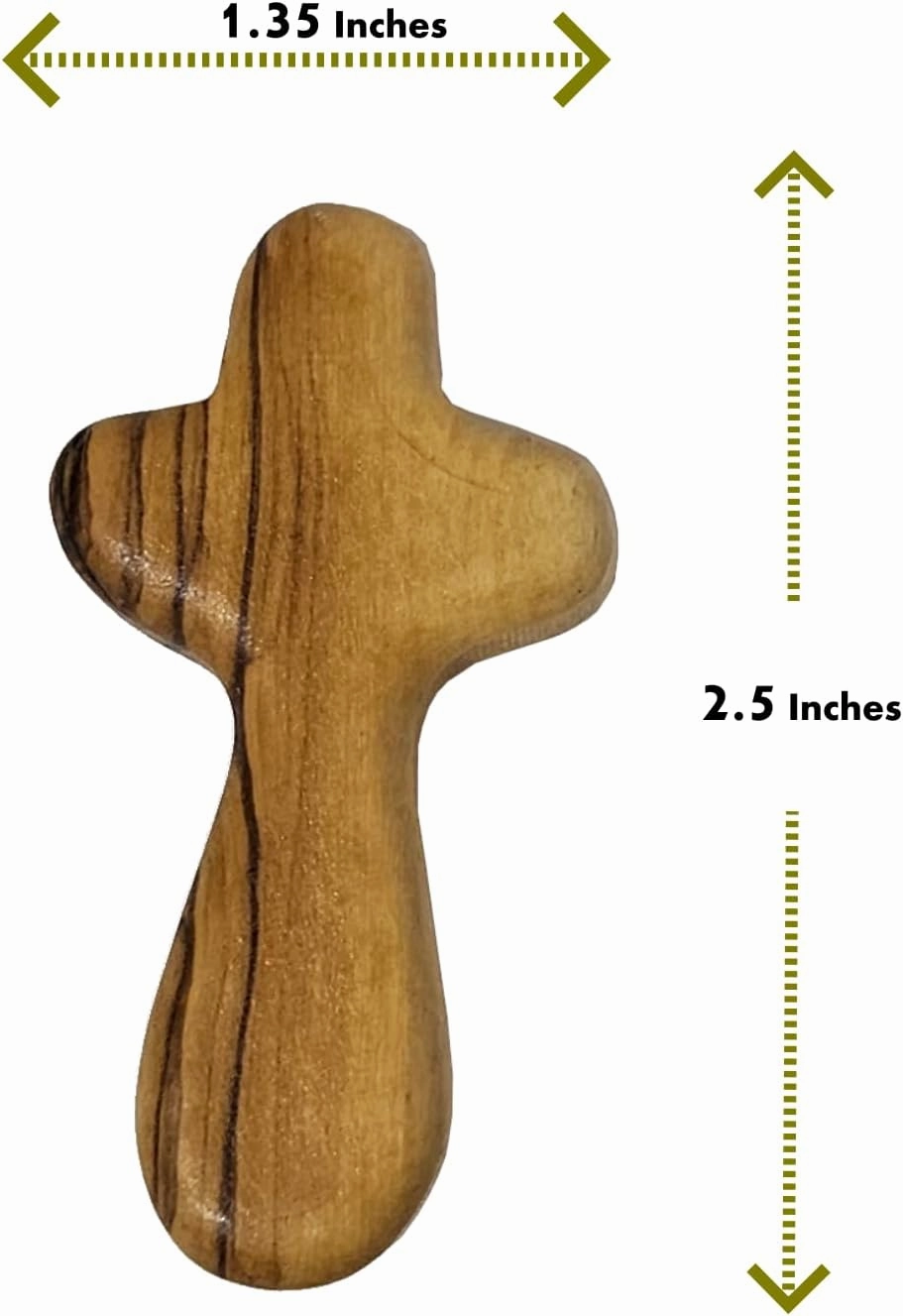 Holy Land Market 100 Small Olive Wood Hand Crosses - 2.5 Inch Pocket Palm Crucifix | Handmade Jerusalem Crosses - Christian Gifts with Certificates & Lord Prayer Card | Meditation & Prayer Crosses