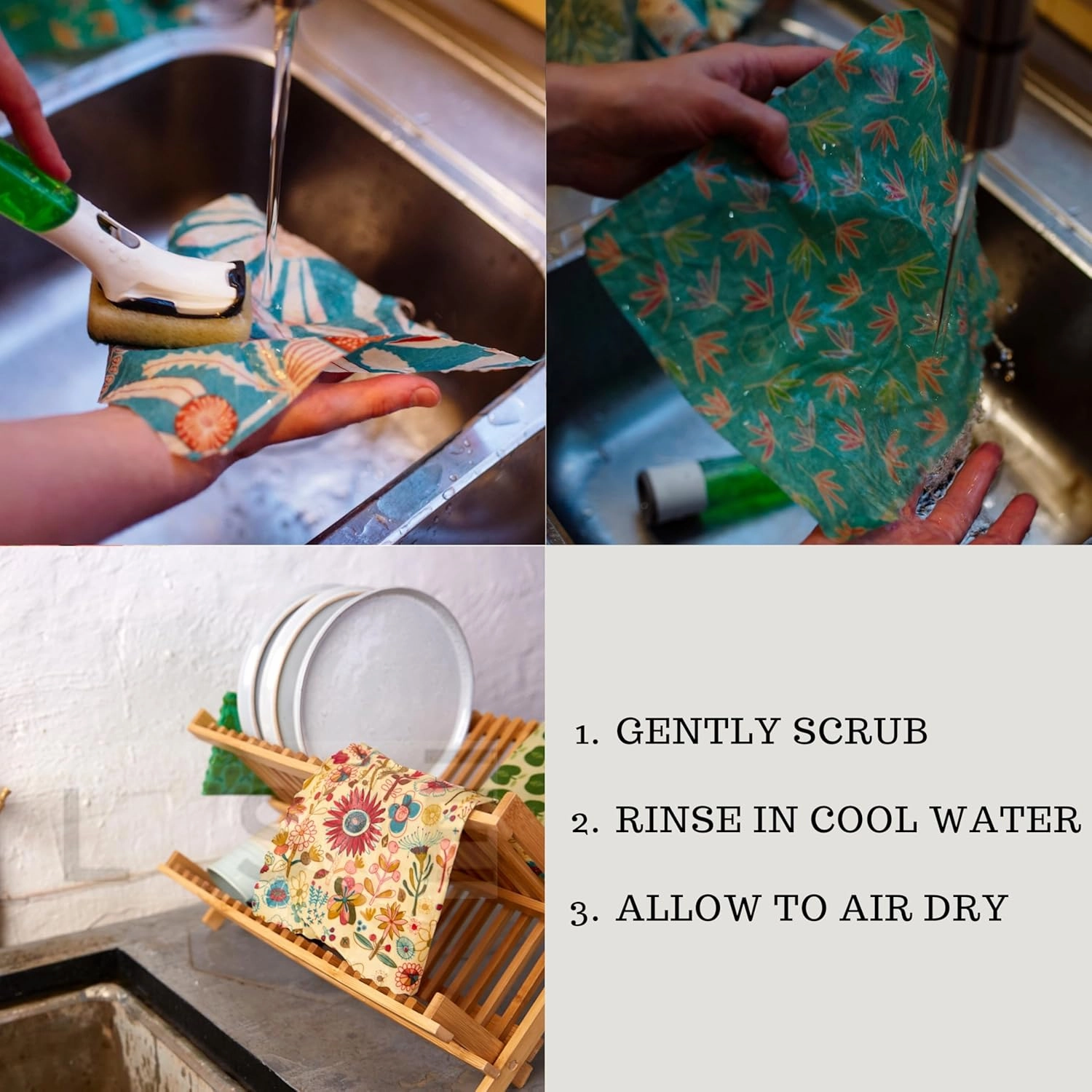 Honeybee Reusable Beeswax Wraps for Food | 5 Pack | Handmade in Australia | Eco Friendly, Organic, Biodegradable, Bee's Wrap for Reusable Bowl Covers and Food Storage | Reusable Cling Wrap