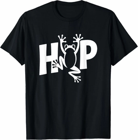 Hop Frog Word Art - Wetland, Amphibian & Nature Design T-Shirt