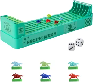 Horse Race Board Game, Electronic Horse Racing Game, Portable Tabletop Toys, Includes 6 Pieces and 2 Dice, Suitable for Family Gatherings, Parties, Competition Entertainment