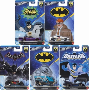 Hot Wheels Batman Die-Cast Car Collection, 5-Pack, The Brave and The Bold, Classic TV Series, Arkham Knight, Limited Edition HDG89-956K
