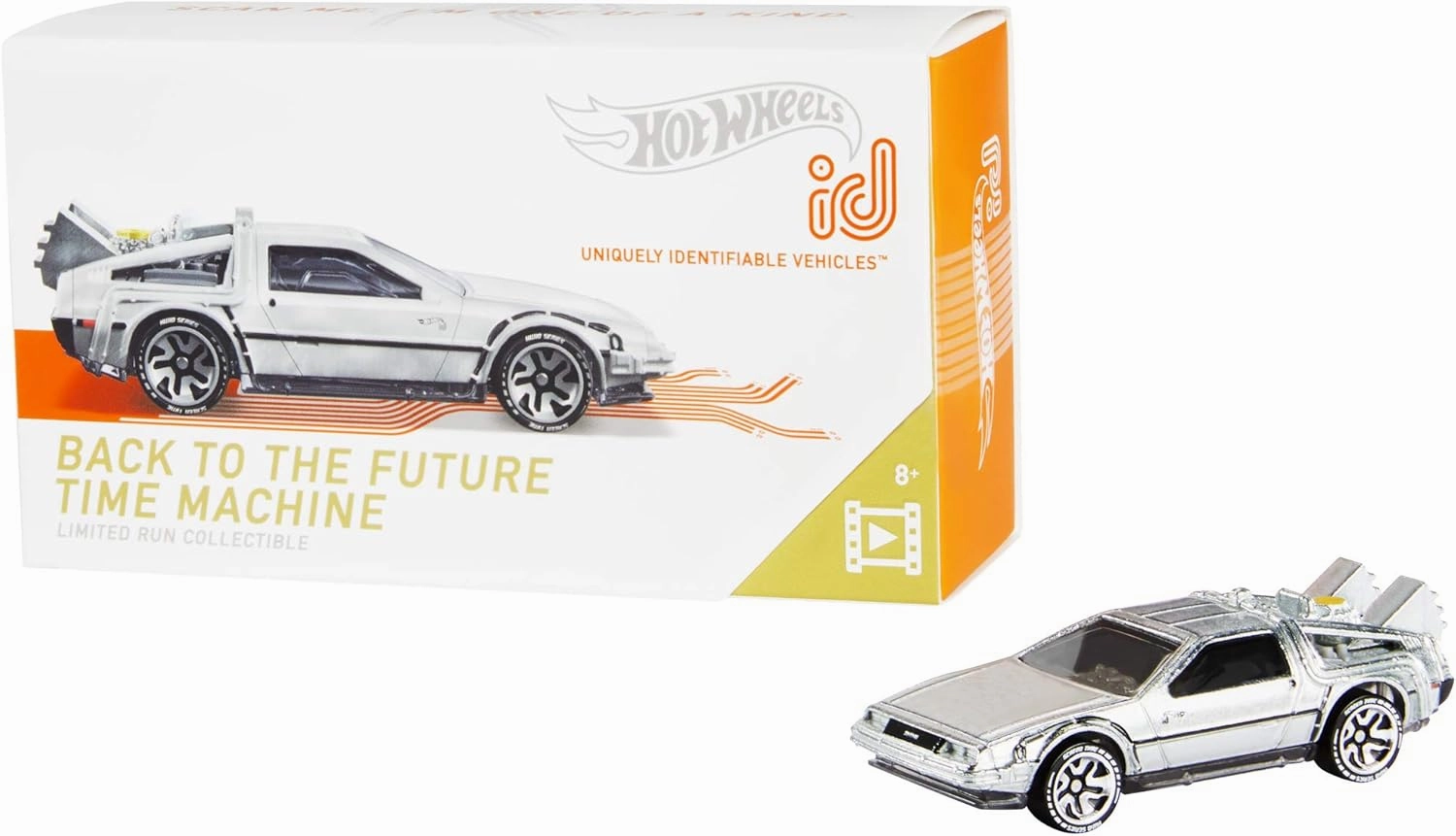 Hot Wheels id Back to the Future Time Machine Vehicle Embedded NFC Chip Uniquely Identifiable 1:64 Scale Ages 8 and Older