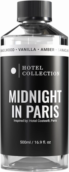 Hotel Collection Diffuser Oil-Midnight in Paris-Aromatherapy Essential Fragrance Oil-Luxury Hotel Inspired-Lemon, Bergamot, Jasmine& Amber-500ML 16.9 Fl oz