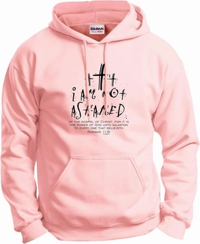 I Am Not Ashamed Romans 1:16 Verse Long Sleeve Front Pocket Hoodie Sweatshirt