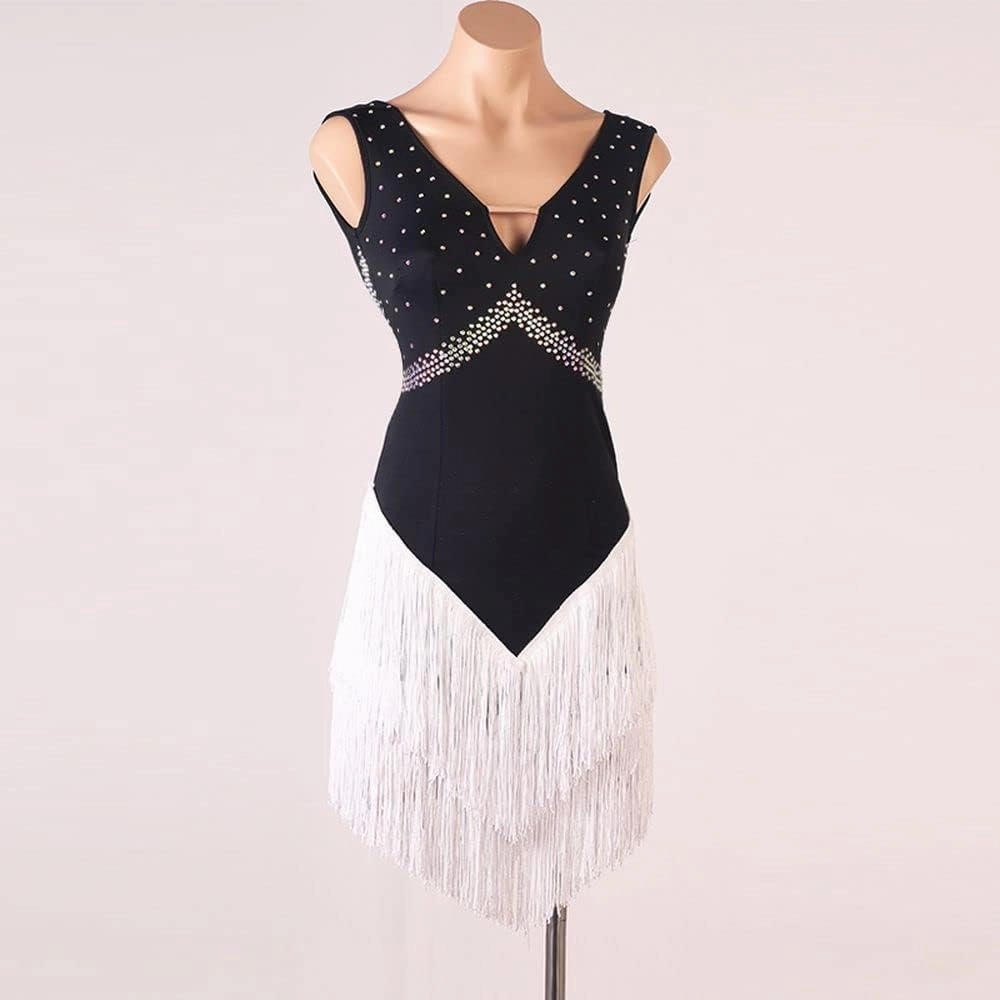 Imitation Austrian Drill Latin Tango Rumba Cha Cha Dance Belly Dance Samba Fringed Dress