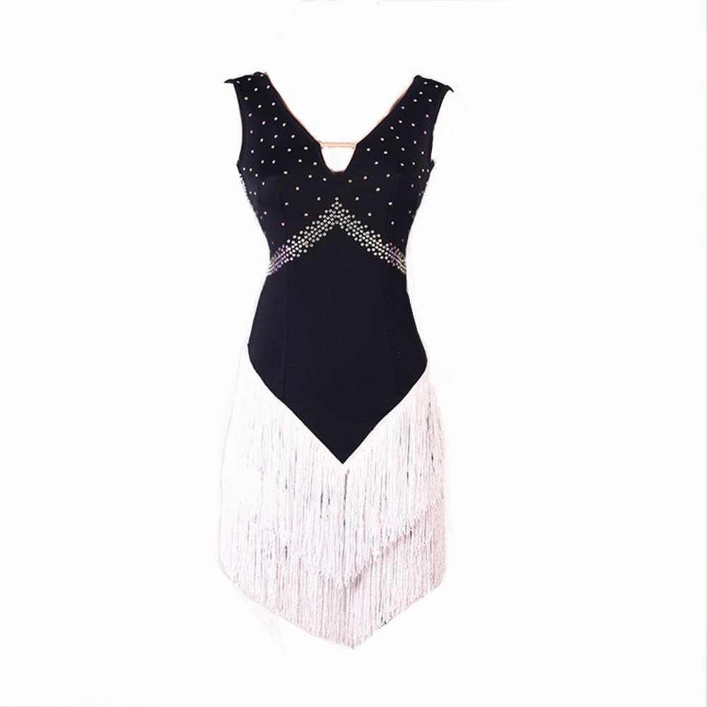 Imitation Austrian Drill Latin Tango Rumba Cha Cha Dance Belly Dance Samba Fringed Dress