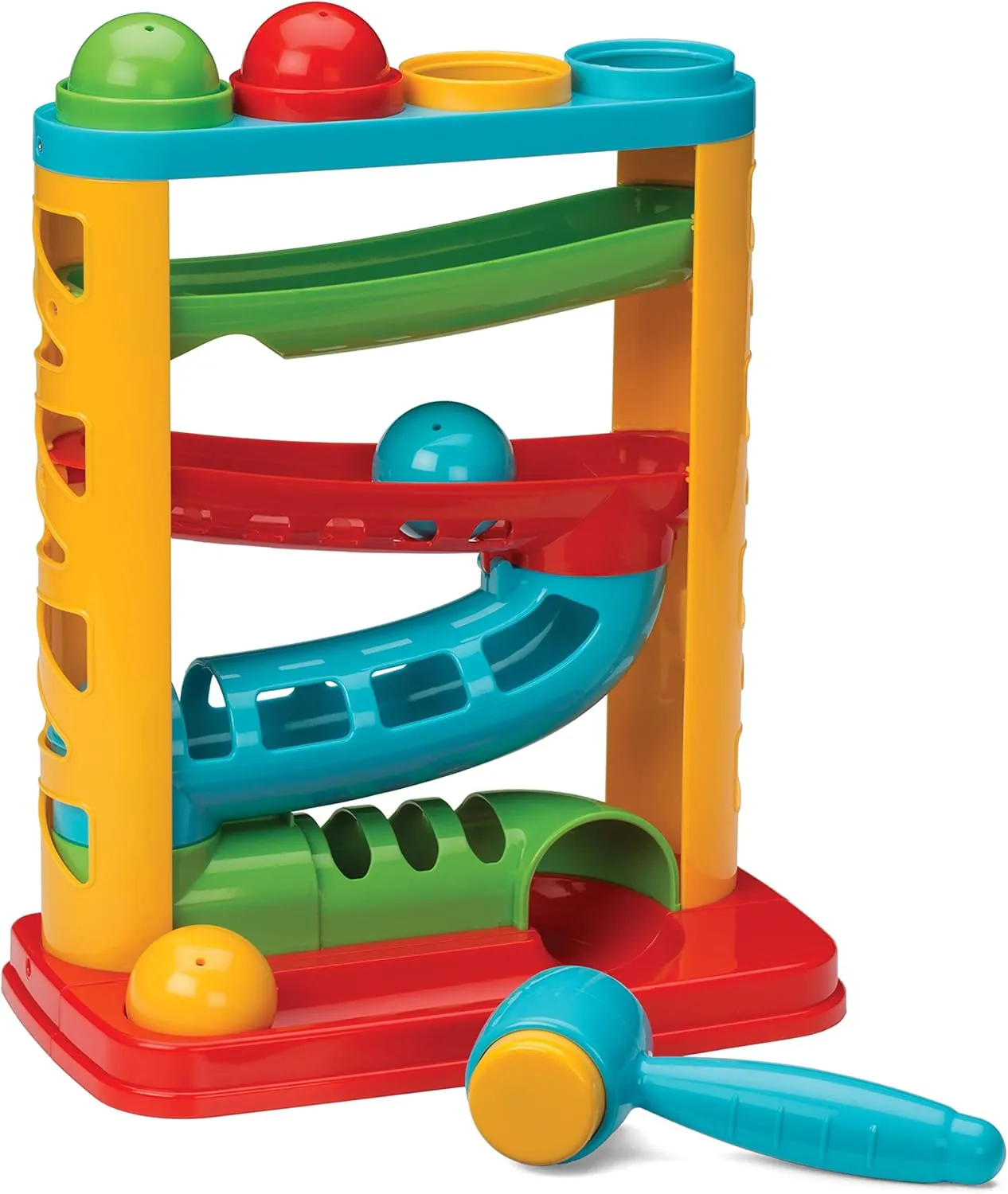 Infantino Ball Tower & Sensory Blocks Set - Educational Baby Toys, Hand-Eye Skills, Cause & Effect, Easy Grip Building Blocks