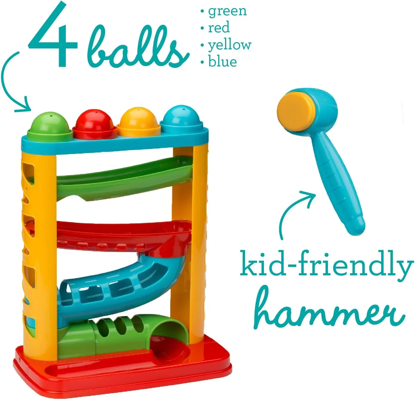 Infantino Ball Tower & Sensory Blocks Set - Educational Baby Toys, Hand-Eye Skills, Cause & Effect, Easy Grip Building Blocks