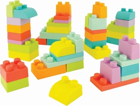Infantino Super Soft 1st Building Blocks Jumbo Playset – Soft Blocks for Babies and Toddlers, Perfect for Stacking, Squishing, and Imaginative Play, 43-Piece Set