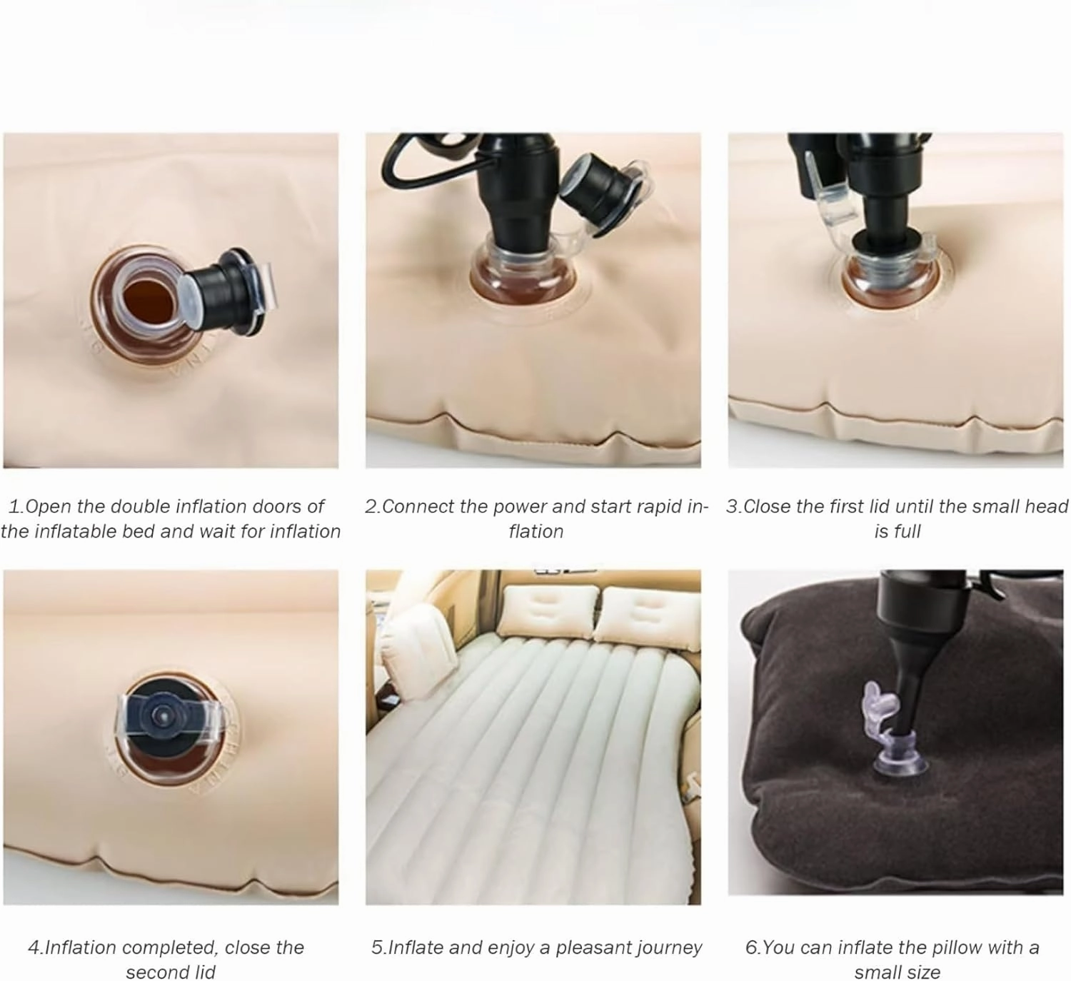 Inflatable Car Mattress for Seat Tarraco 7seats 2019-2024, Thickened Portable Collapsible Travel Mattress Sports Outdoors All Weather Use,A